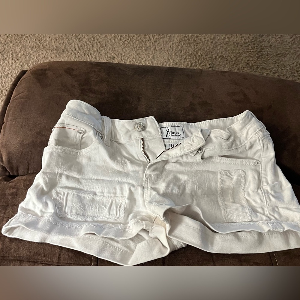 Remix by Rock Revival White Jean Shorts